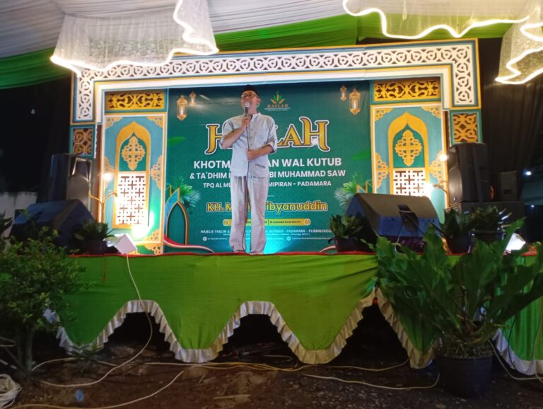 Camat Padamara hadiri Acara Haflah Khotmil Qur’an Wal Kutub TPQ Al Mujtaba Desa Mipiran